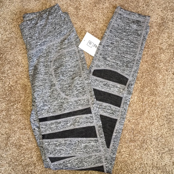 Pop Fit Pants - POP Fit Mesh Gray Leggings w/ Pockets size small